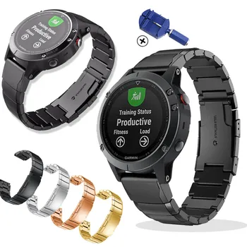 

26 22 20mm Quick Release Stainless steel Watch Wrist band Strap For Garmin Fenix 5S 6S Pro 5 6 935 6X 6XPro 3 HR 5X Smart watch