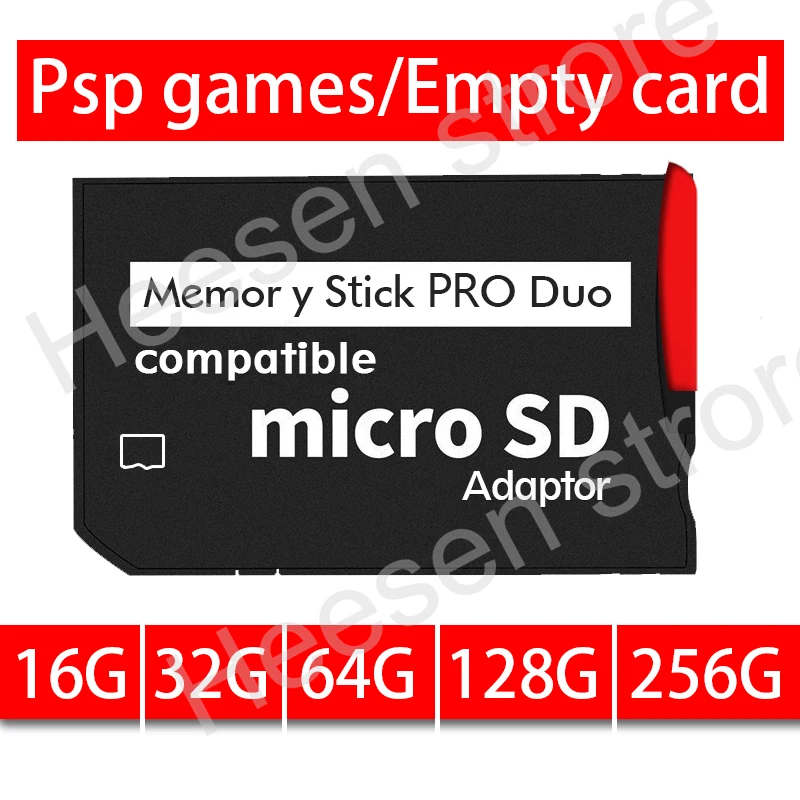 For psp Game16GB 32GB 64GB 128GB HG PSP 1000/2000/3000 Memory Stick MS Pro Duo Full Real Capacity HX Game card Pre-installe | Электроника