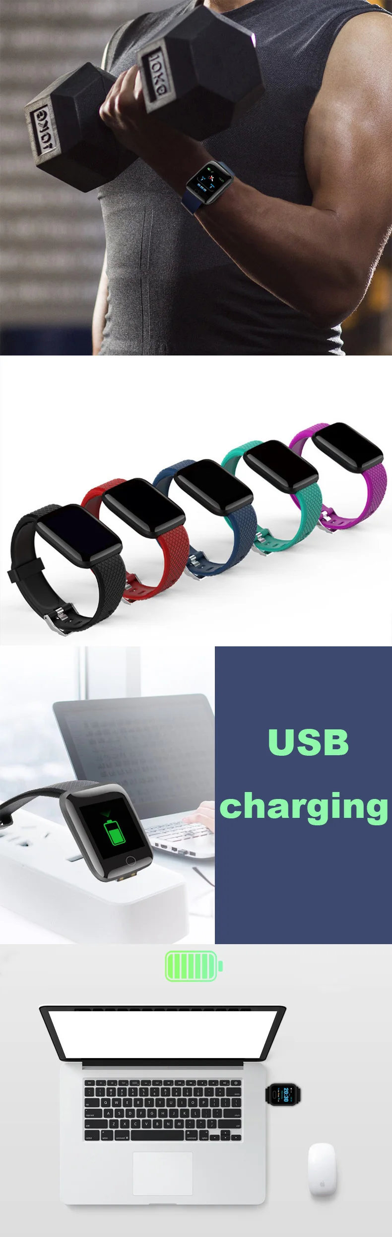 2Pcs 116plus i7s Smart Watch Men Women Bluetooth Earphone Watch Sport FitnessTracker Pedometer D13 Smartwatch Digital WristWatch