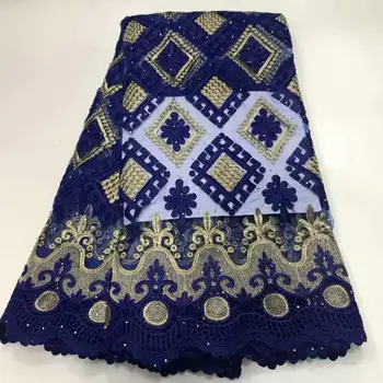 

Royal Blue African Lace Fabrics 2019 High Quality Lace Nigerian Tulle Lace Fabric Bride Dress Milk Silk French Net Lace Fabric