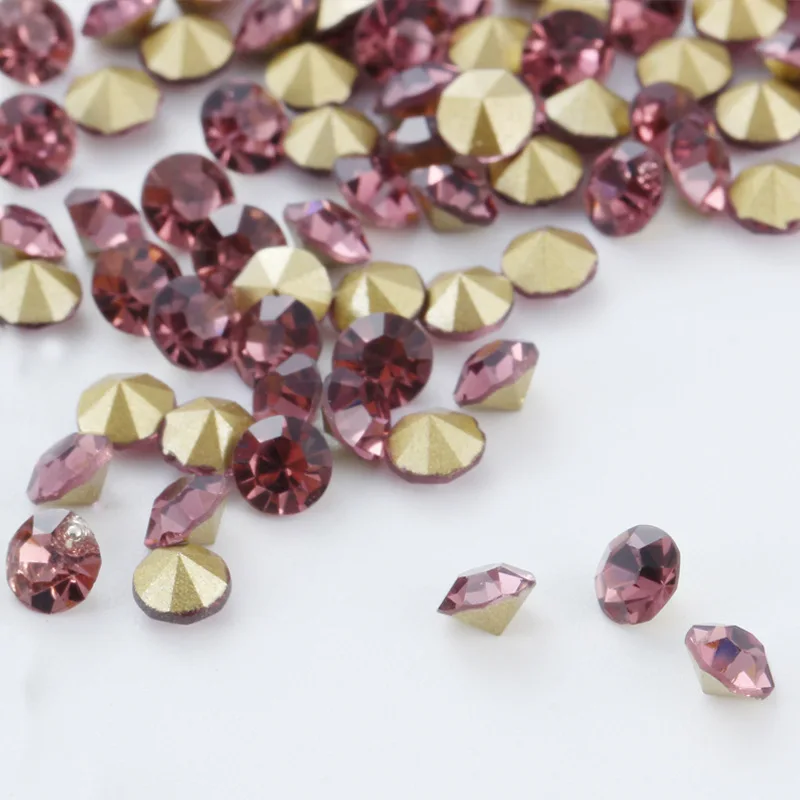 Light Amethyst Ss39, ss40 30 цветов блестящие стразы Кристал острый задник шитье стразами или ткань DIY Украшение Кристалл Алмаз камешки для украшения ногтей - Цвет: Light Amethyst