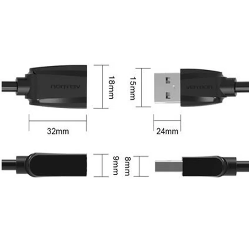Vention USB 2,0 кабель-удлинитель для мужчин и женщин Супер Скоростной USB кабель для передачи данных удлинитель для ПК клавиатура принтер мышь компьютерный кабель