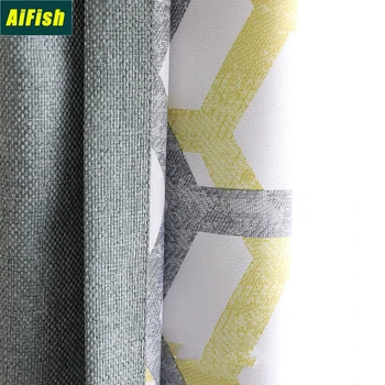 

Nordic Minimalist High-Precision Thickening Shading Bedroom Living Room Curtain Polygon Sheer Curtains For Room Cortinas TM068-4