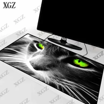 

XGZ Animals Black Cats Eyes Green Large Gaming Keyboard Mouse Pad with Lock Edge Speed Version Mousepad Desk Mat for Dot 2 Lol