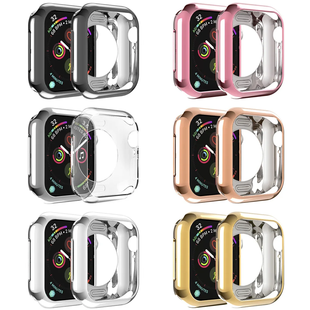 Мягкий чехол из ТПУ для Apple Watch 3, 2, 1, 42 мм, 38 мм, защитный чехол для iWatch 4, 40, 44 мм, серия 5, бампер для часов