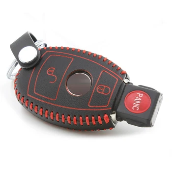 

2 buttons car key case cover for mercedes benz B Class gla gls cla cls 2015 2016 Genuine Leather Remote Key Chain Keychain