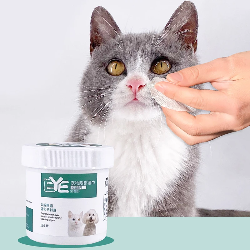 New130PiecesPetEyesCleaningWipesPaperTowelsDogsCatsTearsRemoverWetWipePet.jpg
