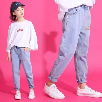 

Solid Jeans for Girls 13 Years to 4 Year Toddler Girls Casual Trousers Baby Denim Pants for Girls Children Spring Autumn Clothes