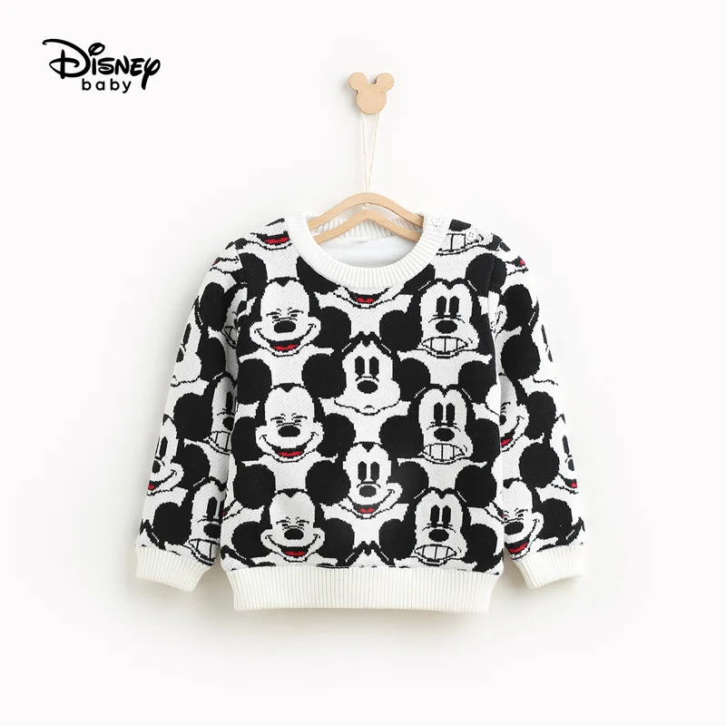 Детский жаккардовый свитер disney; Детские зимние Утепленные свитера для мальчиков; мягкая теплая одежда с Микки Маусом; Новинка года