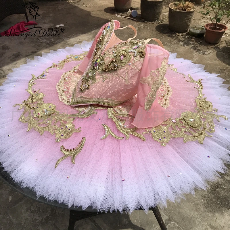 Pink Professional Tutu Kids Ballet Stage Costumes Tutu for Girls  Competition Ballet Costumes BT2069