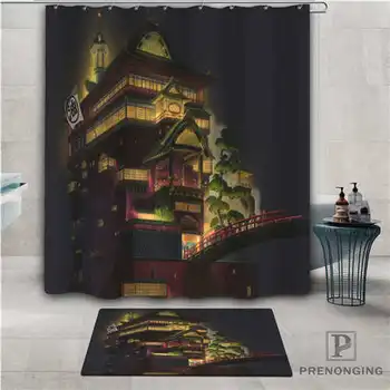 

Custom Hayao Miyazaki paintin Waterproof Shower Curtain Doormat Home Bath Bathroom Polyester Fabric Multi Sizes#2019-01-12-314