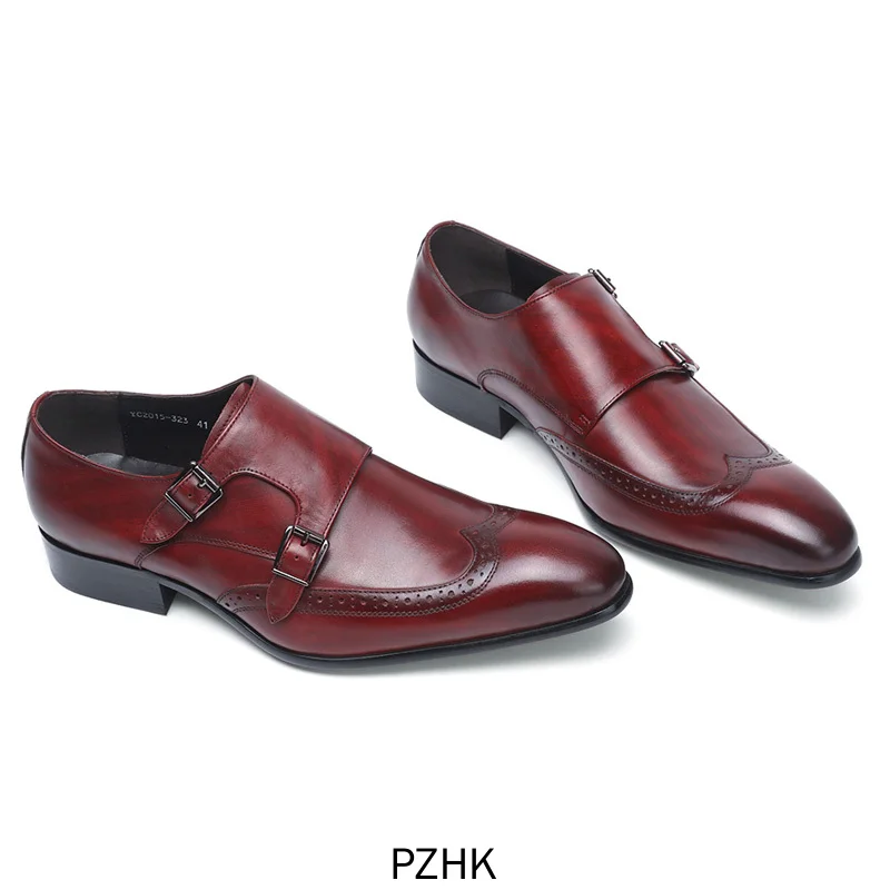 

Mens Dress Shoes Sapatos Pzhk Zapatos Formales De Cuero Genuino Alta Calidad Para Hombre, Vestir Punta Estrecha Fiesta, Boda