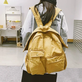 

Summer is simple in early autumn New washed canvas backpack female backpack student schoolbag