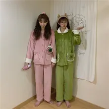 Пижама женская зимняя Корейская версия instagram Женская Милая