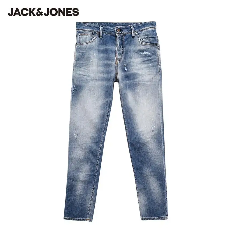 Jeans sbiaditi lavati affusolati Streetwear da uomo in tessuto Tencel  JackJones | 220132513|Jeans| - AliExpress