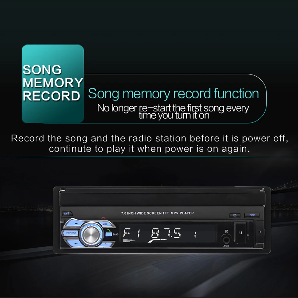 Одиночный 1 Din " автомобильный MP5 плеер выдвижной сенсорный экран Bluetooth для FM/USB/AUX/TF карты автомобиля аудио для камеры заднего вида