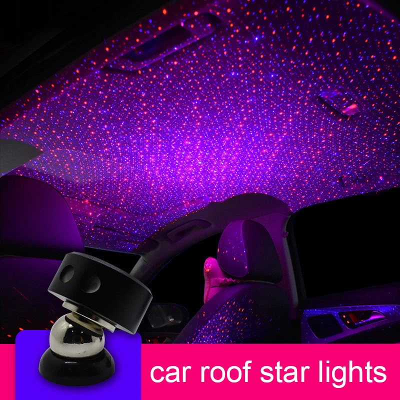 

Auto Projection starry sky lights Car star lights modified Styling USB interior ceiling decoration Light control atmosphere Lamp