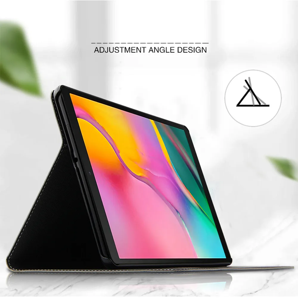 Чехол для планшета для samsung Galaxy TabA 10,1 T510/T515 10,1 дюймов портативный мини сплошной цвет ударопрочный кожаный защитный чехол с подставкой