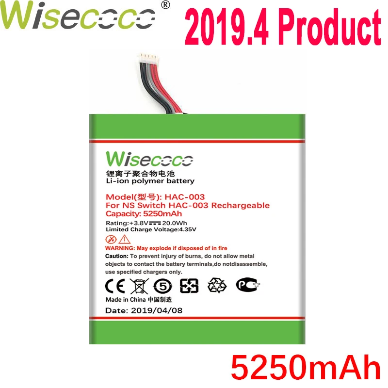 Wisecoco 5250 мАч HAC-003 батарея для nintendo HAC-S-JP/EU-C0, переключатель HAC-001 новейшее производство высокое качество батареи