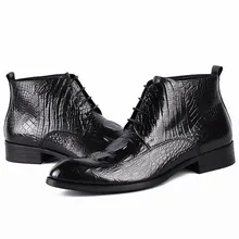 2019 Lace Up Booties Ankle Boots Men Genuine Cow Leather Mens Alligator Skin Boots High Quality Fashion Boot Man Shoes 2019 Lace Up Booties Ankle Boots Men Genuine Cow Leather Mens Alligator Skin Boots High Quality Fashion Boot Man Shoes