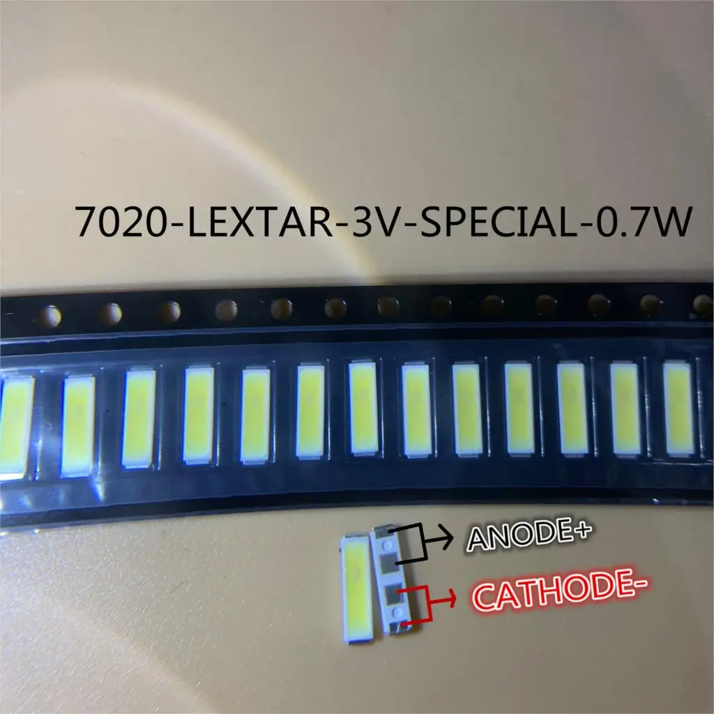 100 шт. для Lextar SMD СВЕТОДИОДНЫЙ 7020 3 в 0,7 Вт 240ма холодный белый 10000-13000 к для ТВ ПОДСВЕТКА приложения высокое качество