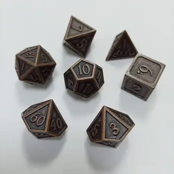 

7Pcs Embossed Heavy Metal Polyhedral Dice Set for RPG Dungeons and Dragons DND RPG MTG D20 D12 D10 D8 D6 D4 Table Board Game