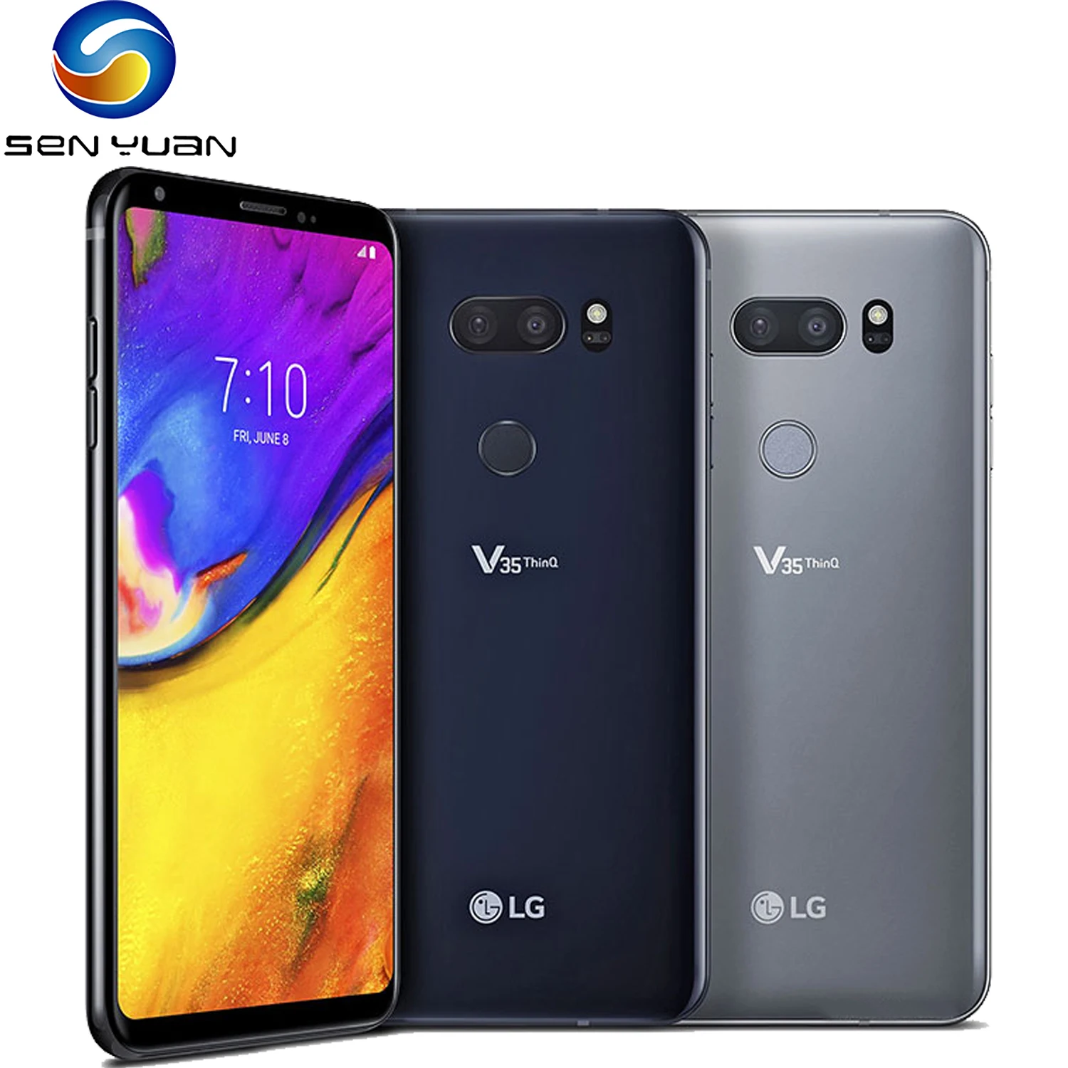 LG-teléfono inteligente V35 ThinQ 6,0, 6GB RAM, 64GB de ROM, Android, Snapdragon 845, ocho núcleos, cámara dual, huella dactilar