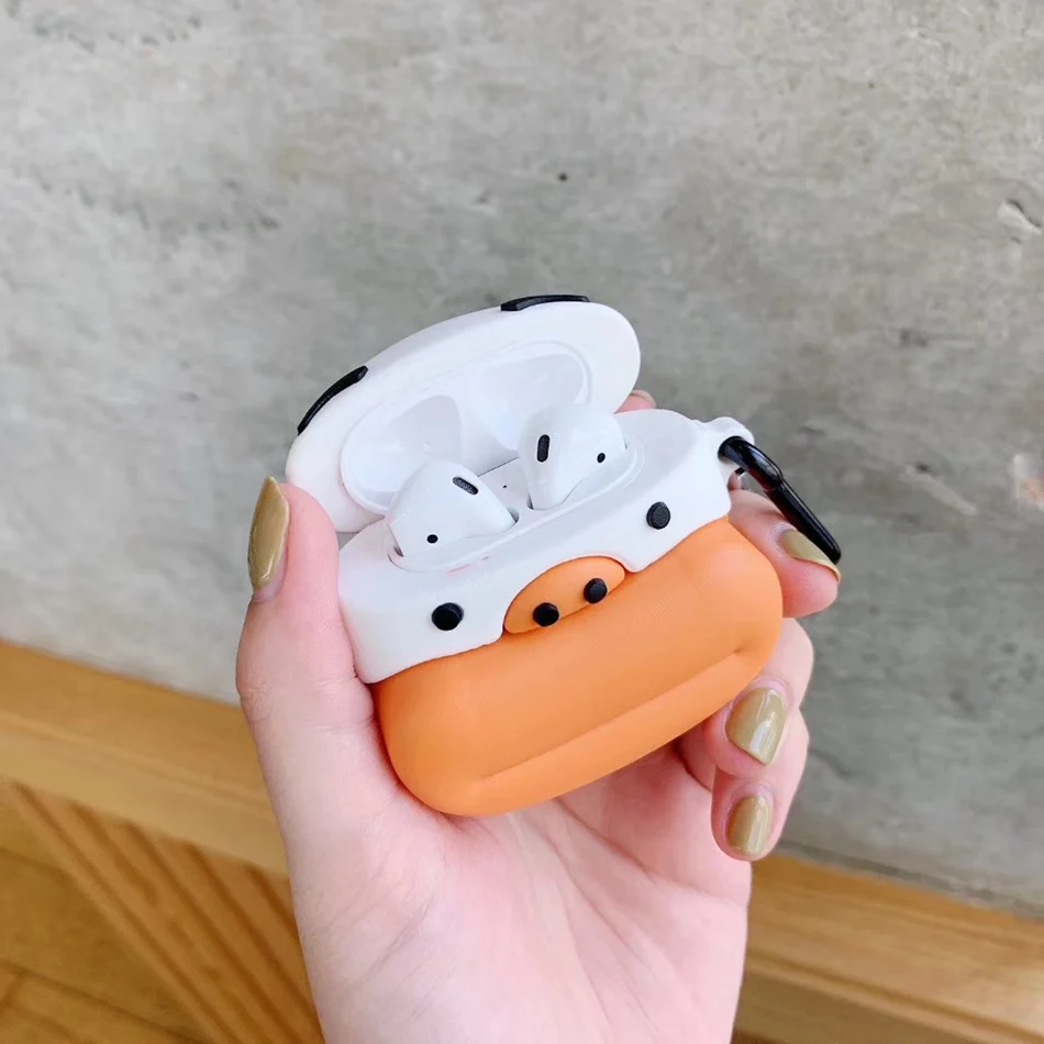 3D милый чехол для наушников Airpods 2 Чехол аниме кошка силиконовая утка наушники защитная крышка для Apple Air pods для наушников Чехол