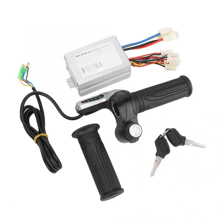 

48V 800W Electric Bicycle Brushed Speed Controller Kit Electric Bike Scooter Motor Controller LED Throttle Grip Handlebar Lock