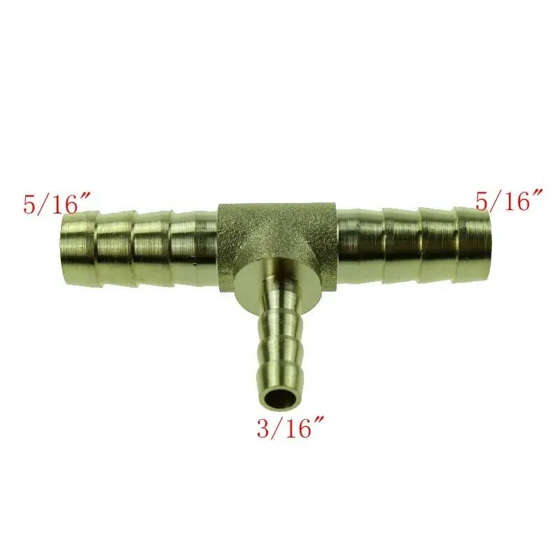 

Brass Hose Tail Tee Barb Fitting Connector 5/16" x 5/16" x 3/16"