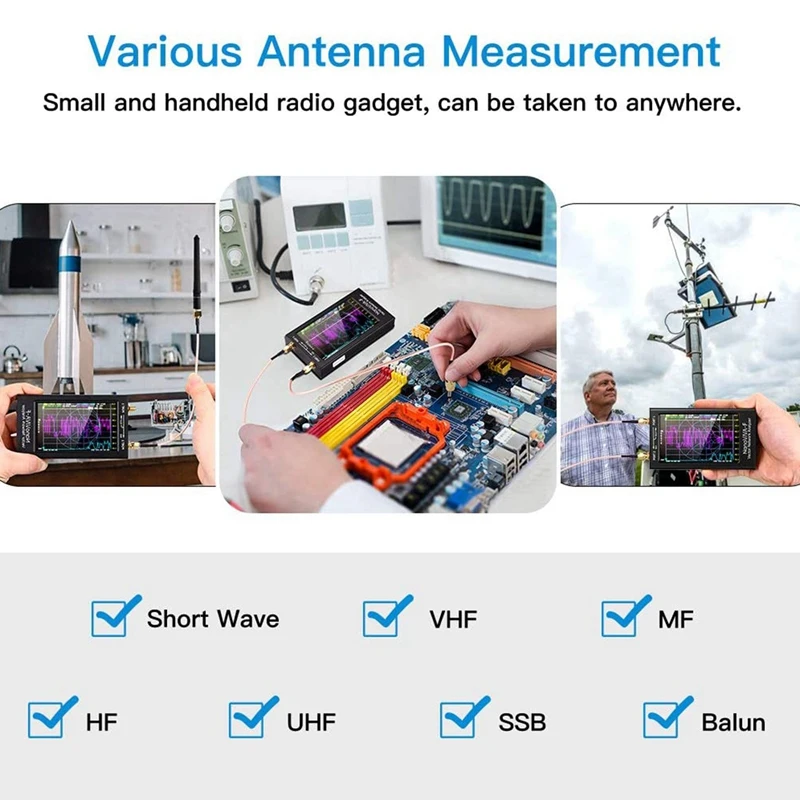 NanoVNA F UHF вектор сетевой анализатор антенны в переменного тока 50 1000 МГц 4 3 дюймов IPS