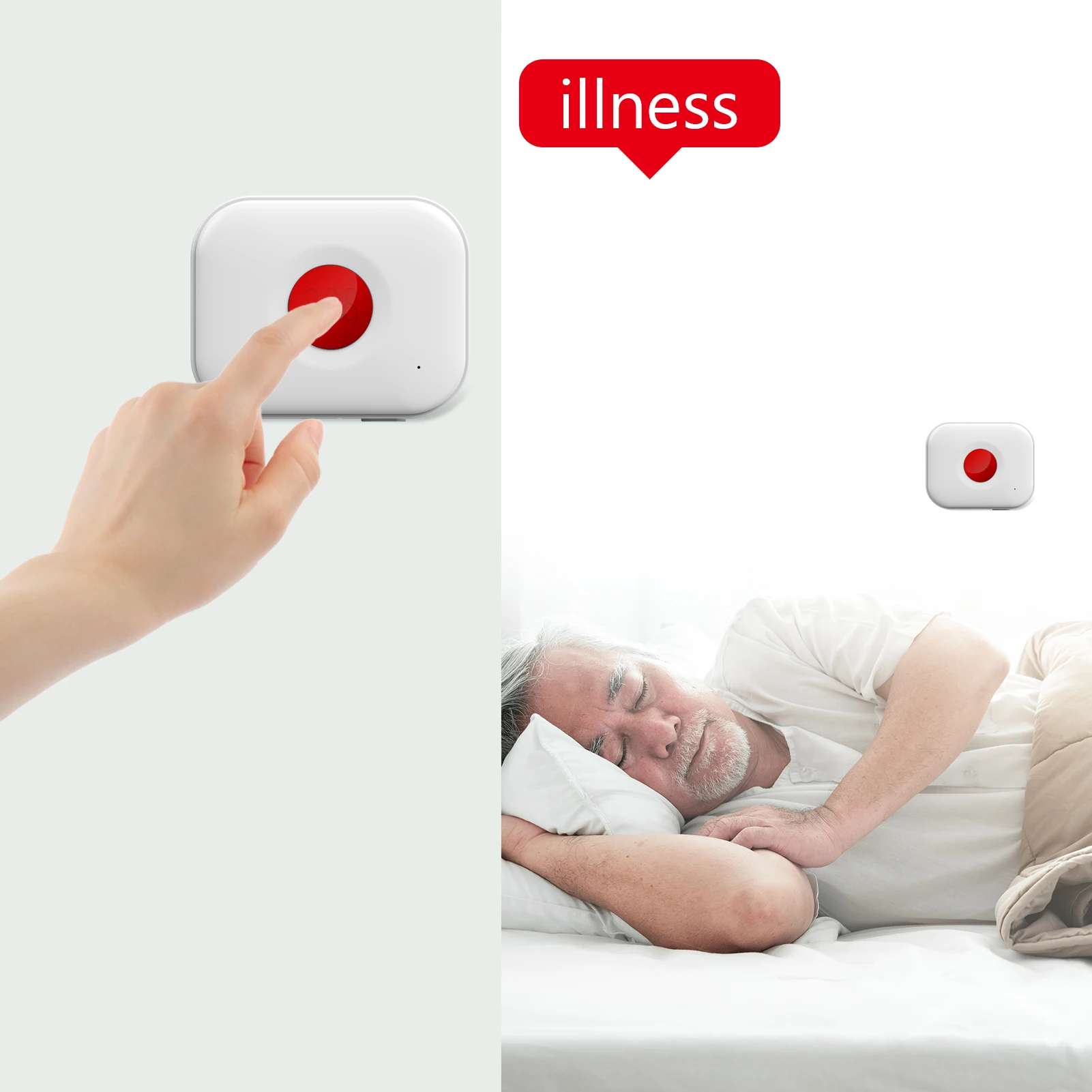 Wolf Guard WiFi SOS Button Health Alert Systems Personal Alarm Security Waterproof for Elder/Child Work with Alexa/Google