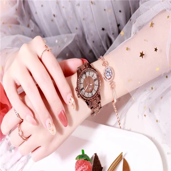

Watch women bulk items wholesale 5 pcs quartz wristwatches ladies watches gold Stainless steel luxury waterproof fashion diamond
