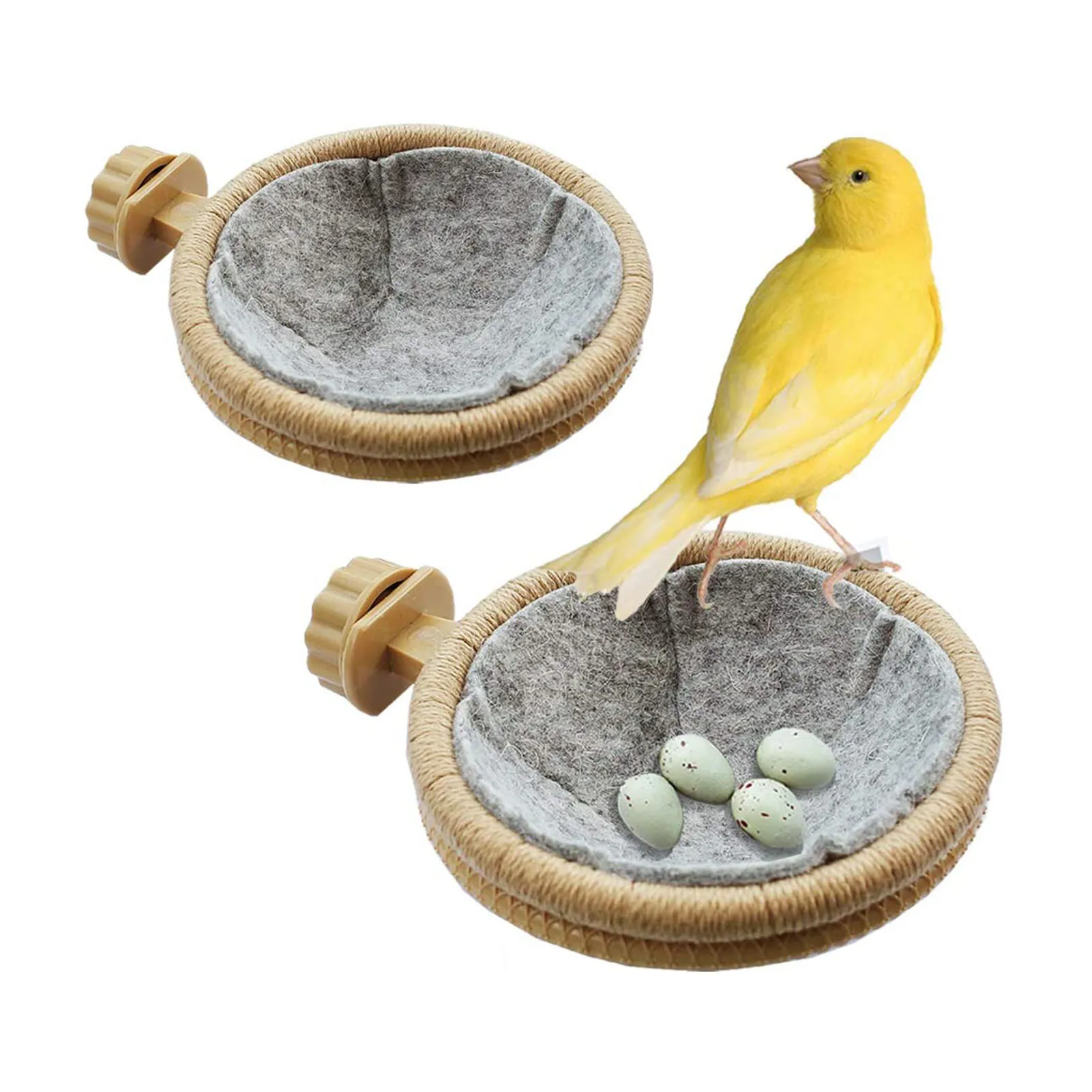 2PCS Canary Finch Bird Nesting Felt Pad Comfortable Bird Nest Cushion Sleeping Wool Felt Mat Nest Accessories