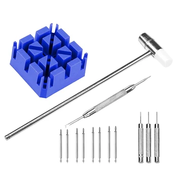 

Watch Repair Kit for Strap Link Pin Remover/Strap Holder/Manual Spring Lever Tool Kit/14Pcs Repair and Removal Kit