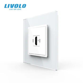 

Livolo UK standard Wall HDMI Socket, HDMI plugs,low current ,New Style Crystal Glass Panel, 3colors choice