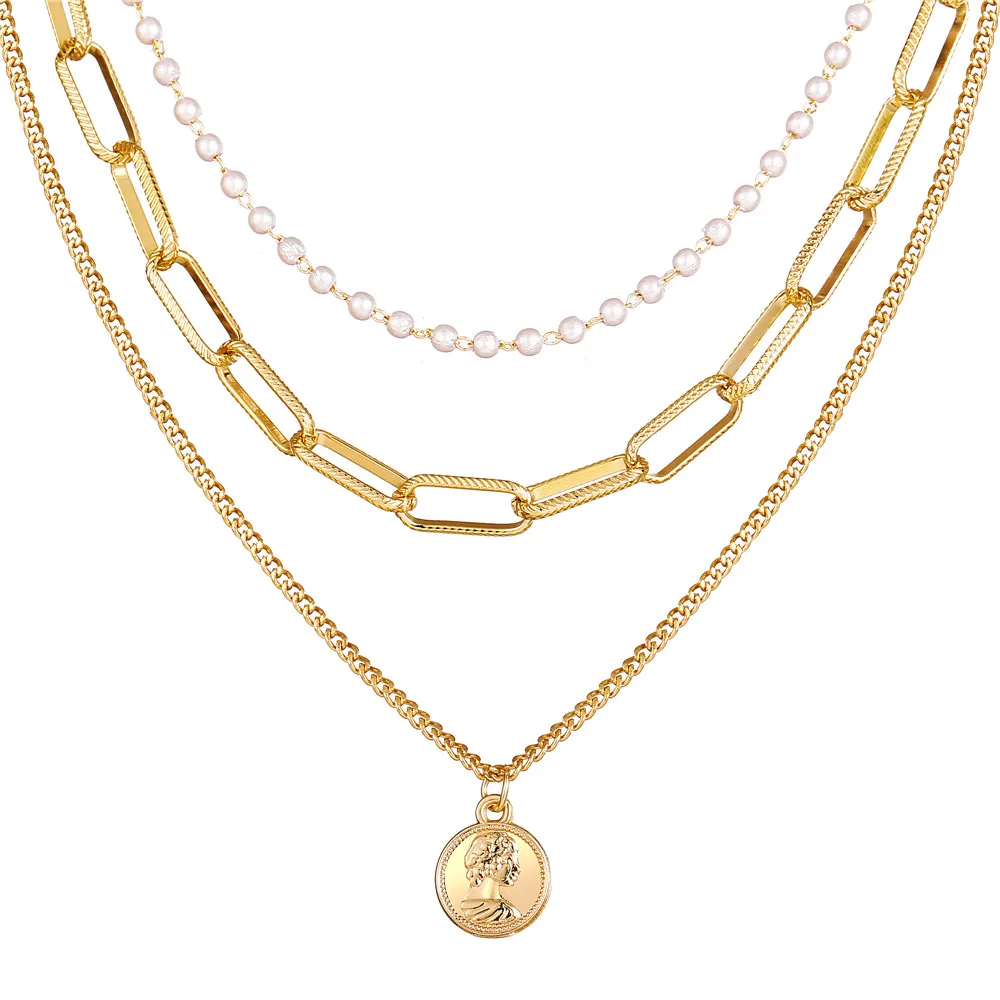 17 км винтажное ожерелье с монеткой и жемчугом, многослойное ожерелье для женщин, модные длинные ожерелья с подвесками золотого цвета, ювелирные изделия в стиле бохо