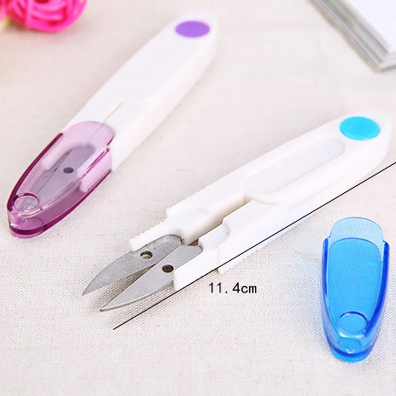 

Fishing scissors Color optional Small scissors with cap transparent with cover of scissors yarn Cross-stitch embroidery