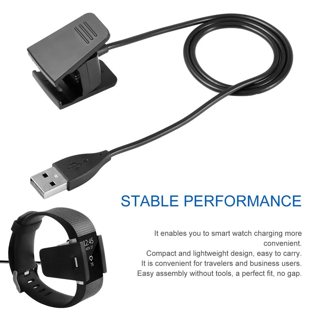 Замена usb зарядный кабель шнур зарядное устройство док-адаптер для Fitbit Зарядка 2 Браслет Смарт-часы зарядное устройство База