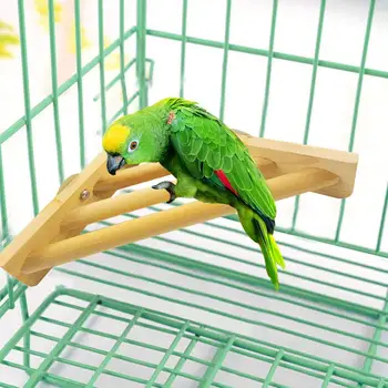 

Wood Bird Perch Stand Toy Corner Shelf Laddered Platform Pet Perch Tray For Small Animals Rat Cockatiel Lovebird Quick Delivery