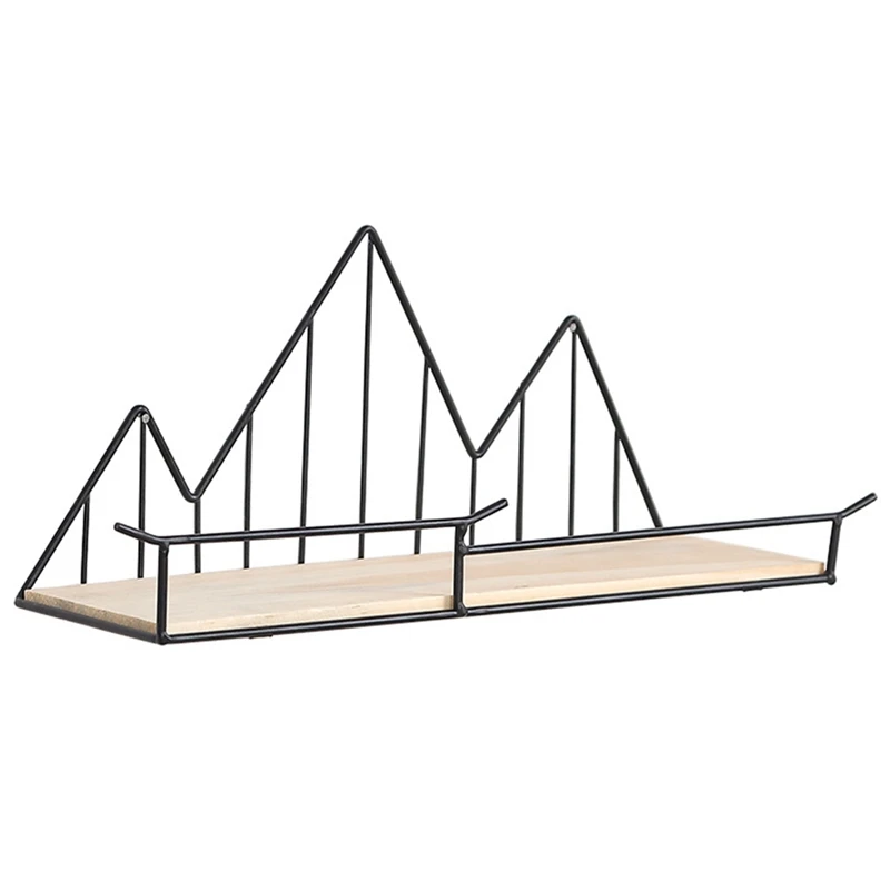 

Wall Storage Shelves Wooden Iron Wall Shelf Wall Mounted Storage Rack Organization for Kitchen Bedroom Home Decor Kid Room