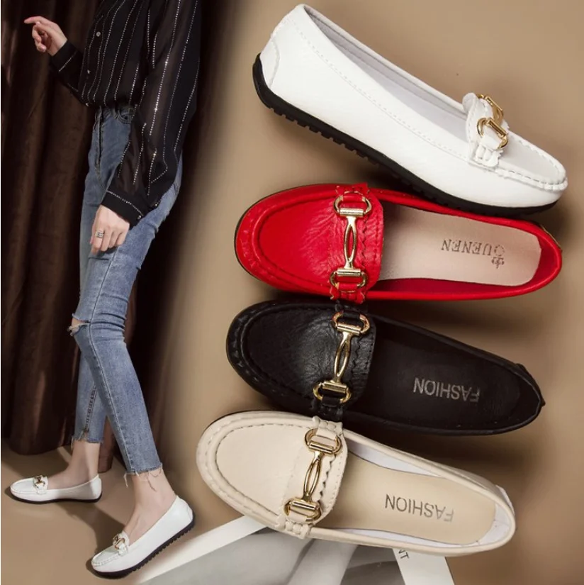 

Fashion High Quality Women Flats shoes Loafers Shoe Slip on Flat Shoes Ballet Flats Comfortable Ladies Leather shoe