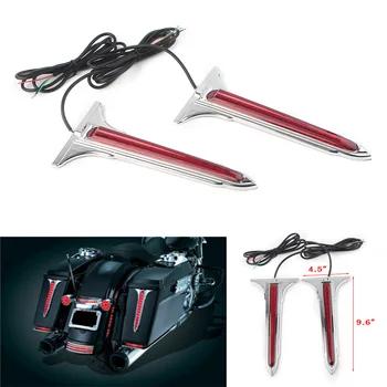 

Motorcycle LED Rear Saddlebag Accents Tail Light For Harley Touring Road King 1993-2013 Chrome Housing+Red Lens 2Pcs