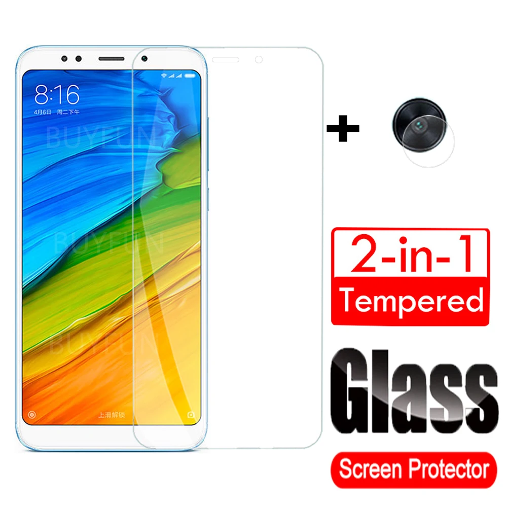2в1 Закаленное стекло Защитная пленка для экрана с объективом камеры Xiaomi Redmi 5 plus