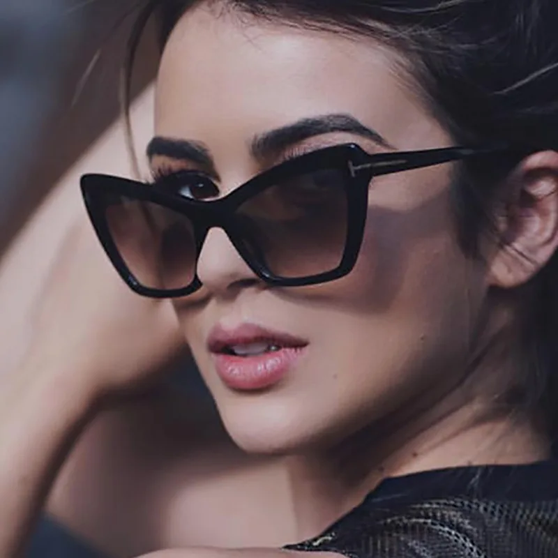 

2019 new fashion oversized box sunglasses sexy classic cat eyes ladies sunglasses