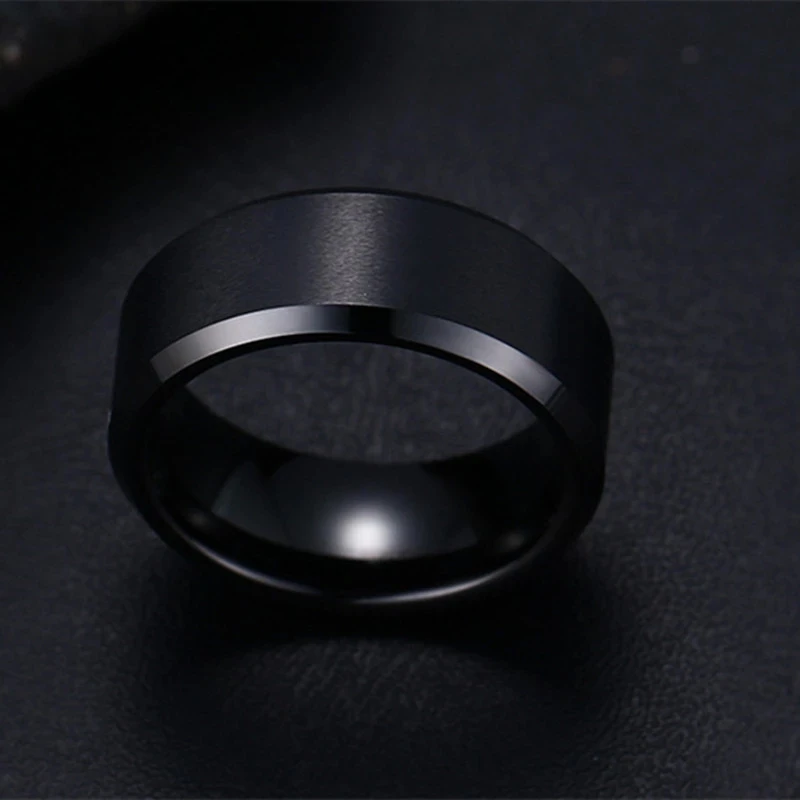Anelli in acciaio inossidabile con gioielli eleganti e alla moda per regalo di compleanno per feste da donna e uomo - immagine 3