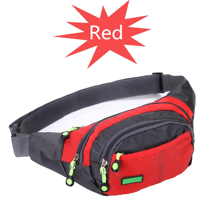 Professional Running Bag Waterproof Sports Chest Shoulder Bags Belt Pouch Unisex Waistbag Hiking Zip Bag Fanny Pack 6 Colors - Цвет: Красный цвет