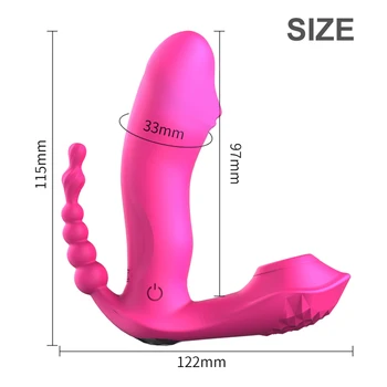3 IN 1 Sucking Vibrator Heating Wearable Dildo Vibrator Anal Vagina Clitoris Stimulator Sex Toys for Women G-spot Oral Suction 6
