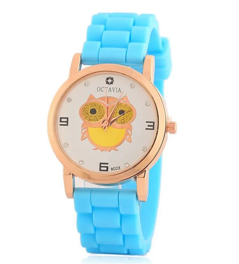 

Fashion Cartoon lovely shiny Owl Quartz women Watch Jelly Silicone Watches For Children's Watch Clock Female Hour Reloj Mujer