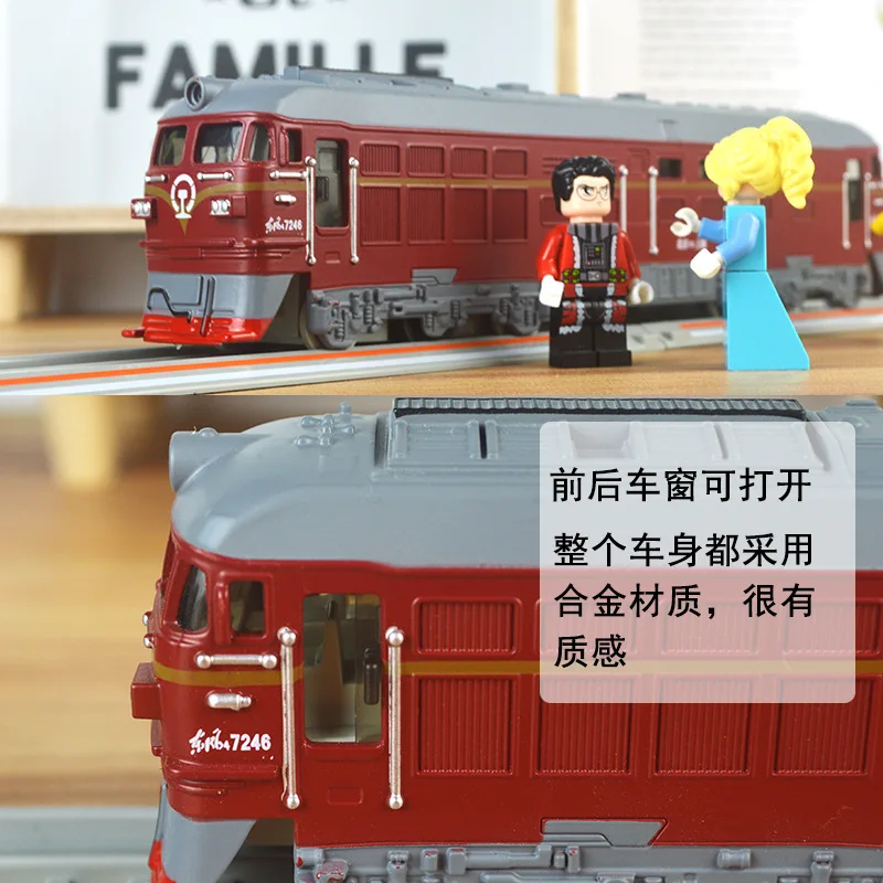 Dongfeng зеленый сплав поезд детская игрушка звук и светильник воин Классический двигатель внутреннего сгорания Винтаж локомотивы автомобиль М